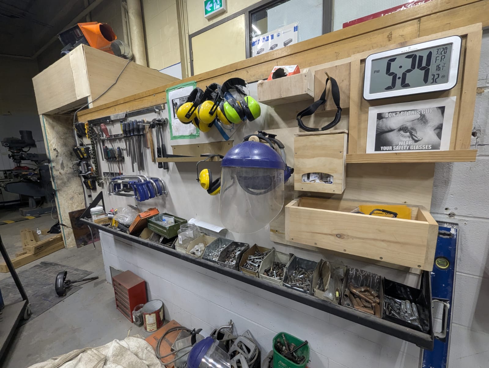 Safety gear station with PPE